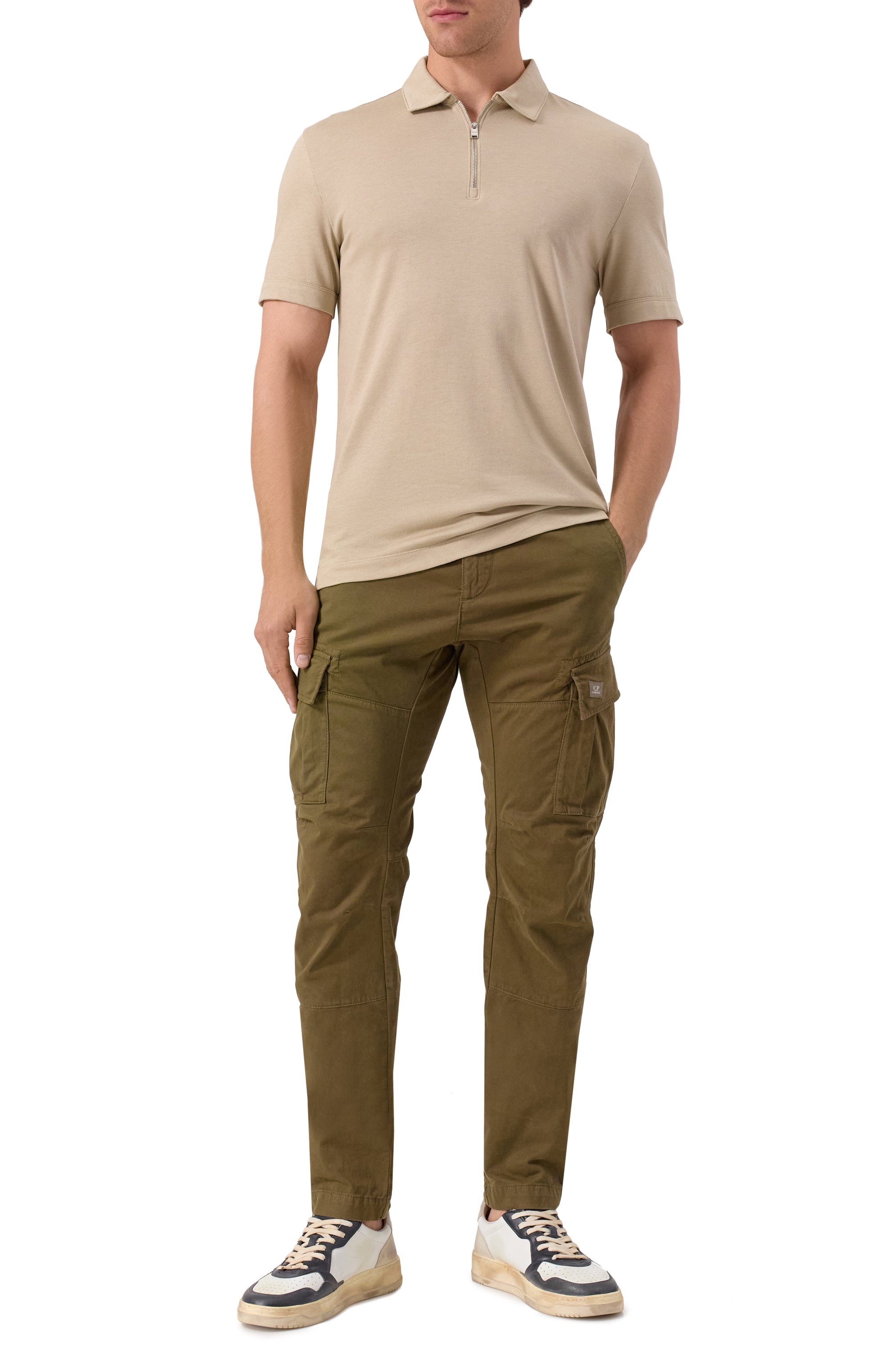 Поло из лиоцелла и хлопка BOSS бежевого цвета по цене 19950 руб., арт. 50544091, фото 2 Поло из лиоцелла и хлопка BOSS, арт. 50544091, фото 2