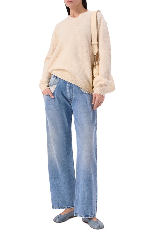 Кожаные балетки Tabi Maison Margiela S58WZ0127/P3753 Голубой  S58WZ0127/P3753 Фото 3