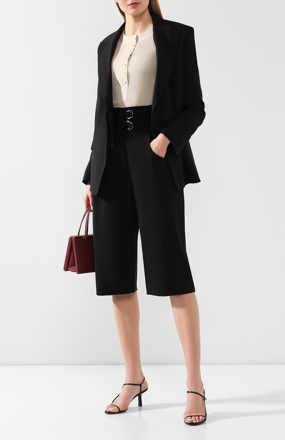 Шерстяные кюлоты PROENZA SCHOULER черного цвета по цене 61550 руб., арт. R2016004-AW071, фото 2 Шерстяные кюлоты PROENZA SCHOULER, арт. R2016004-AW071, фото 2