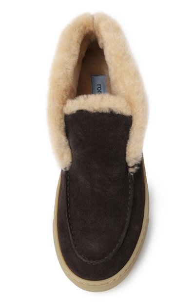 Замшевые слипоны RONDINELLA темно-коричневого цвета по цене 23700 руб., арт. 12078-1A/G0MMA/37-42, фото 4 Замшевые слипоны RONDINELLA, арт. 12078-1A/G0MMA/37-42, фото 4