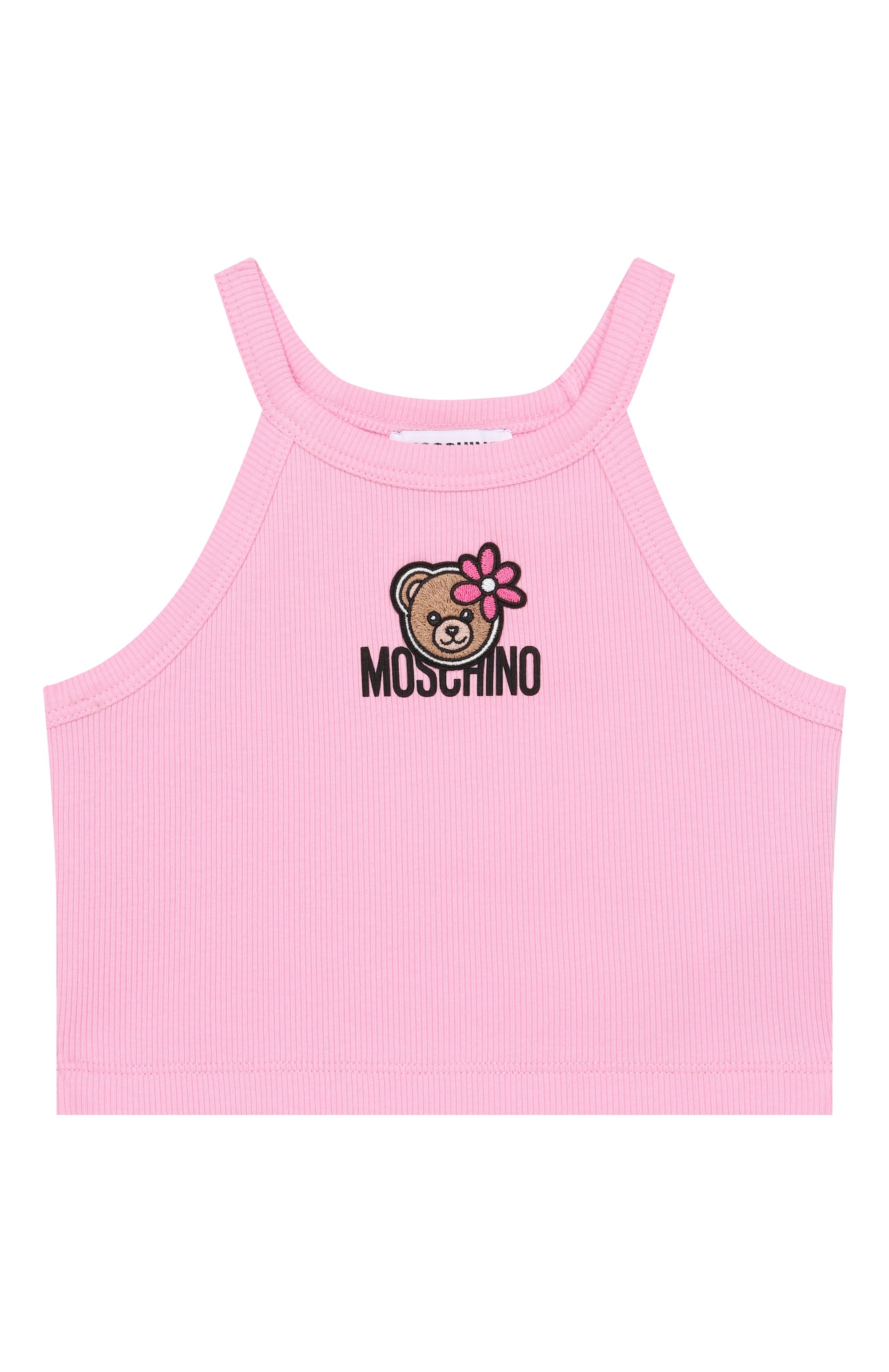 Хлопковая майка MOSCHINO розового цвета по цене 11150 руб., арт. HDM06Z/LBA39, фото 1 Хлопковая майка MOSCHINO, арт. HDM06Z/LBA39, фото 1
