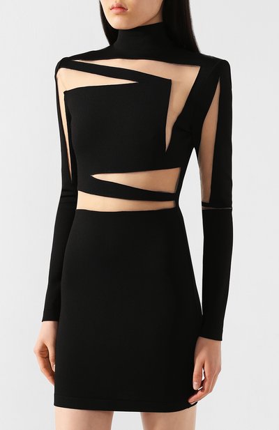 Мини-платье BALMAIN черного цвета по цене 262500 руб., арт. TF06266/K080, фото 3 Мини-платье BALMAIN, арт. TF06266/K080, фото 3