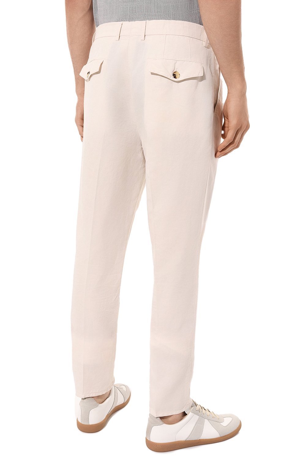 Брюки изо льна и хлопка BRUNELLO CUCINELLI, арт. MP91DE1920, фото 4