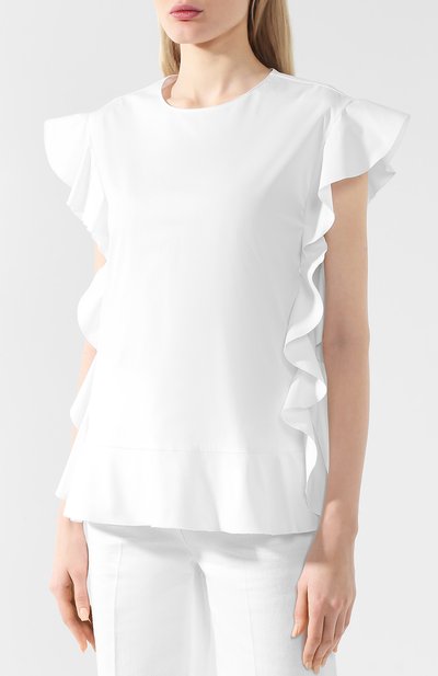 Хлопковый топ REDVALENTINO белого цвета по цене 19100 руб., арт. RR0AEA45/0ES, фото 3 Хлопковый топ REDVALENTINO, арт. RR0AEA45/0ES, фото 3