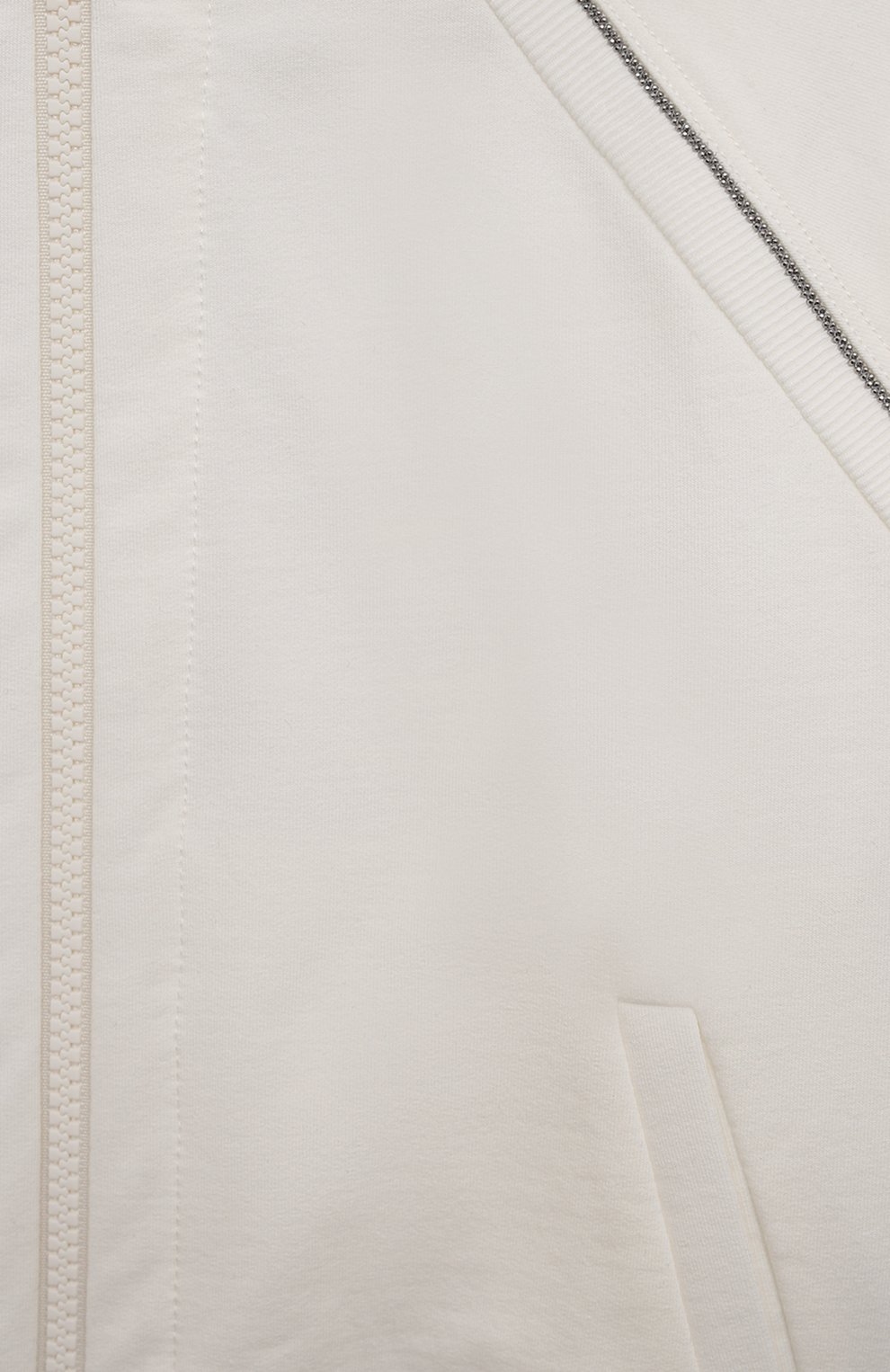 Хлопковая толстовка BRUNELLO CUCINELLI молочного цвета по цене 55400 руб., арт. BH827E283B, фото 3 Хлопковая толстовка BRUNELLO CUCINELLI, арт. BH827E283B, фото 3