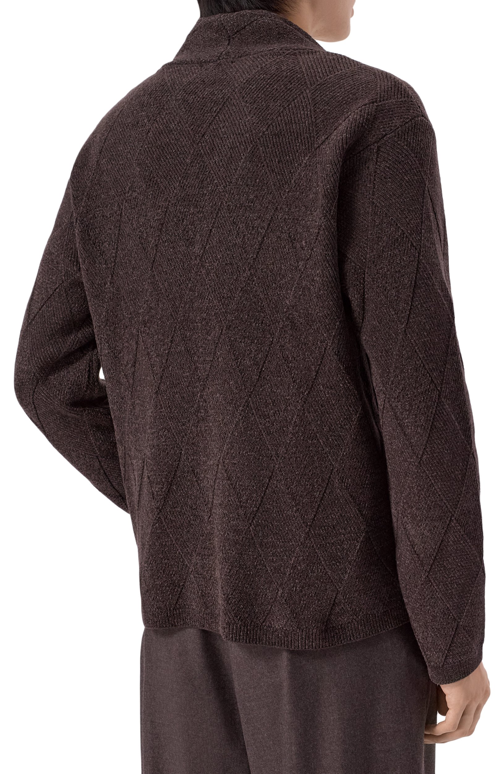 Кардиган EMPORIO ARMANI темно-коричневого цвета по цене 54000 руб., арт. EM006317/AF27920, фото 4 Кардиган EMPORIO ARMANI, арт. EM006317/AF27920, фото 4