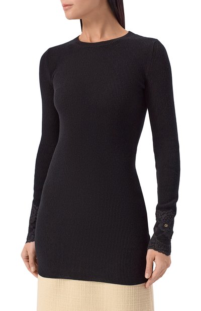 Кашемировый пуловер VALENTINO черного цвета по цене 283000 руб., арт. 7B0KC69G/9SH, фото 3 Кашемировый пуловер VALENTINO, арт. 7B0KC69G/9SH, фото 3