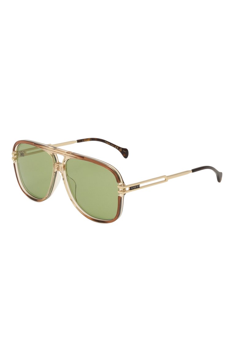 Женские солнцезащитные очки GUCCI коричневого ц�вета, арт. GG1105S 003 | Фото 1 (Региональные ограничения белый список (Axapta Mercury): Не проставлено; Нос: Не проставлено; Материал: Пластик; Тип очков: С/з; Кросс-КТ: С/з-унисекс; Очки форма: Авиаторы; Оптика Гендер: оптика-унисекс)