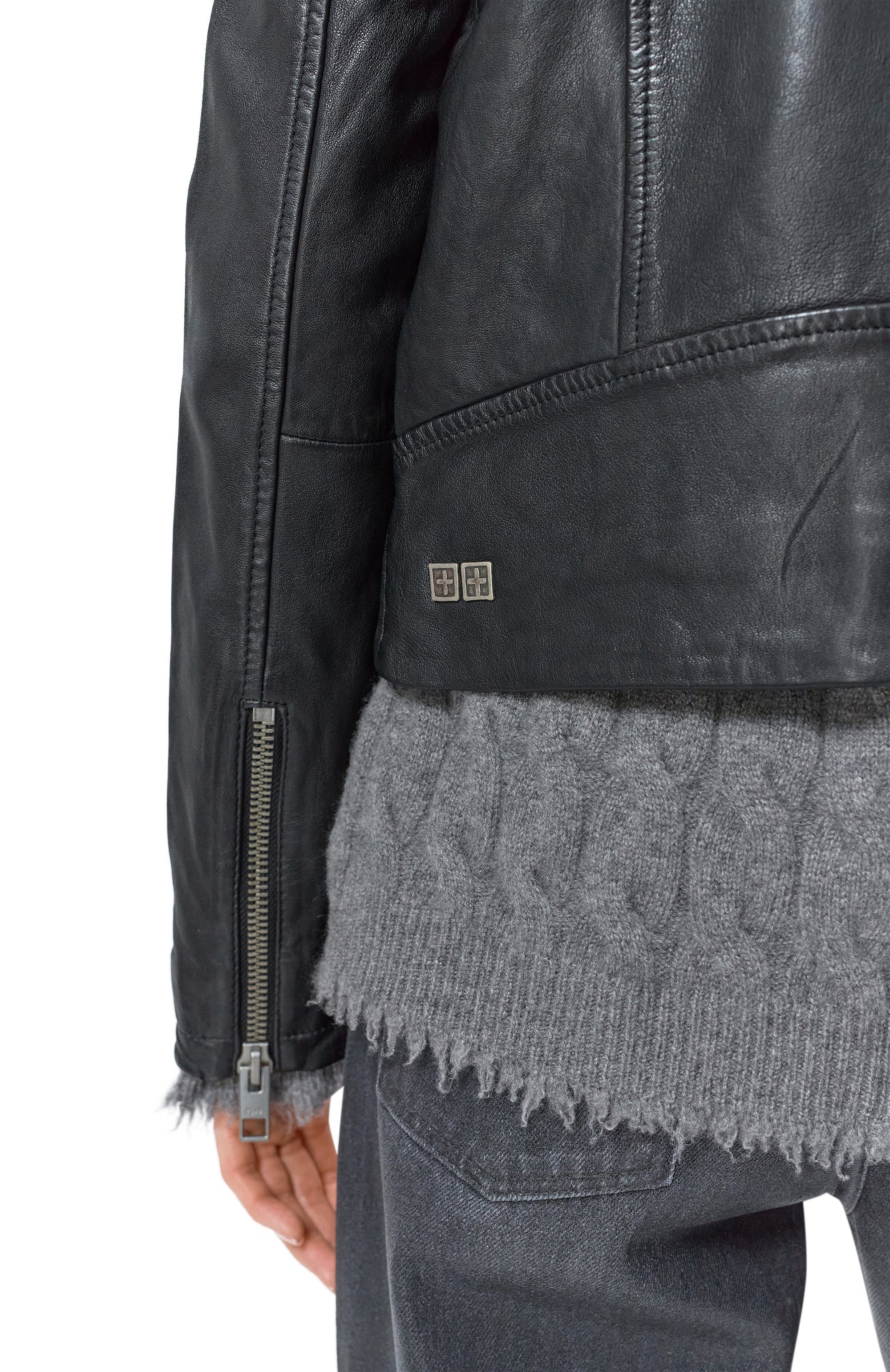 Кожаная куртка KSUBI черного цвета по цене 95650 руб., арт. 5000004726, фото 5 Кожаная куртка KSUBI, арт. 5000004726, фото 5