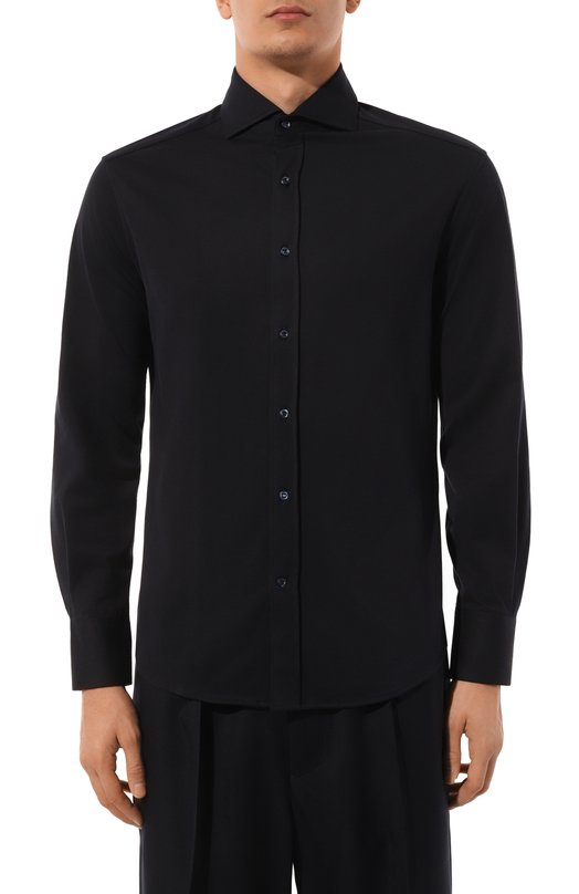 Хлопковая рубашка Brunello Cucinelli M0B136686 Синий  M0B136686 Фото 3