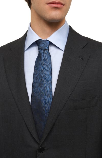 Шелковый галстук ZILLI синего цвета по цене 32350 руб., арт. 55000, фото 2 Шелковый галстук ZILLI, арт. 55000, фото 2