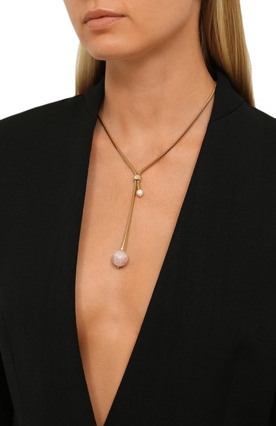 Колье с натуральным жемчугом и розовым кварцем CRYSTALLINE JEWELLERY, арт. 576А, фото 2