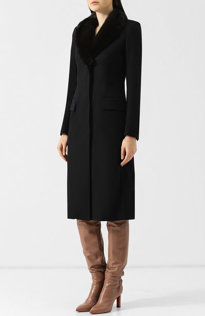Приталенное кашемировое пальто с меховым воротником COLOMBO, арт. CP00044/LCP01/97035-10, фото 3