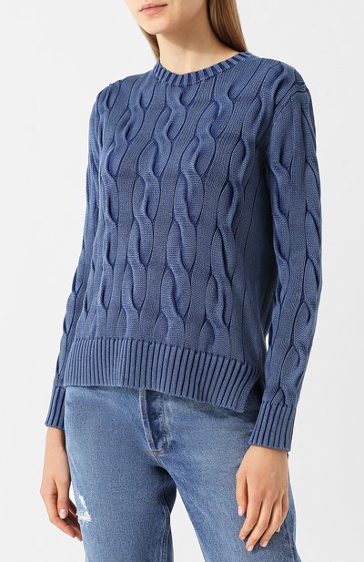 Хлопковый пуловер POLO RALPH LAUREN синего цвета по цене 17550 руб., арт. 211706244, фото 3 Хлопковый пуловер POLO RALPH LAUREN, арт. 211706244, фото 3