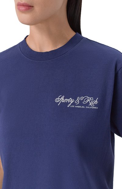 Хлопковая футболка SPORTY AND RICH, арт. T004365264BL106, фото 5