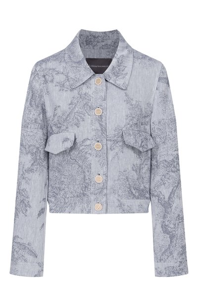 Женская куртка из хлопка и льна LORENA ANTONIAZZI, арт. P2642CP15B/5163