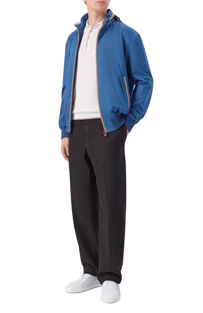 Бомбер KITON синего цвета по цене 539500 руб., арт. UW2314V0822H, фото 2 Бомбер KITON, арт. UW2314V0822H, фото 2