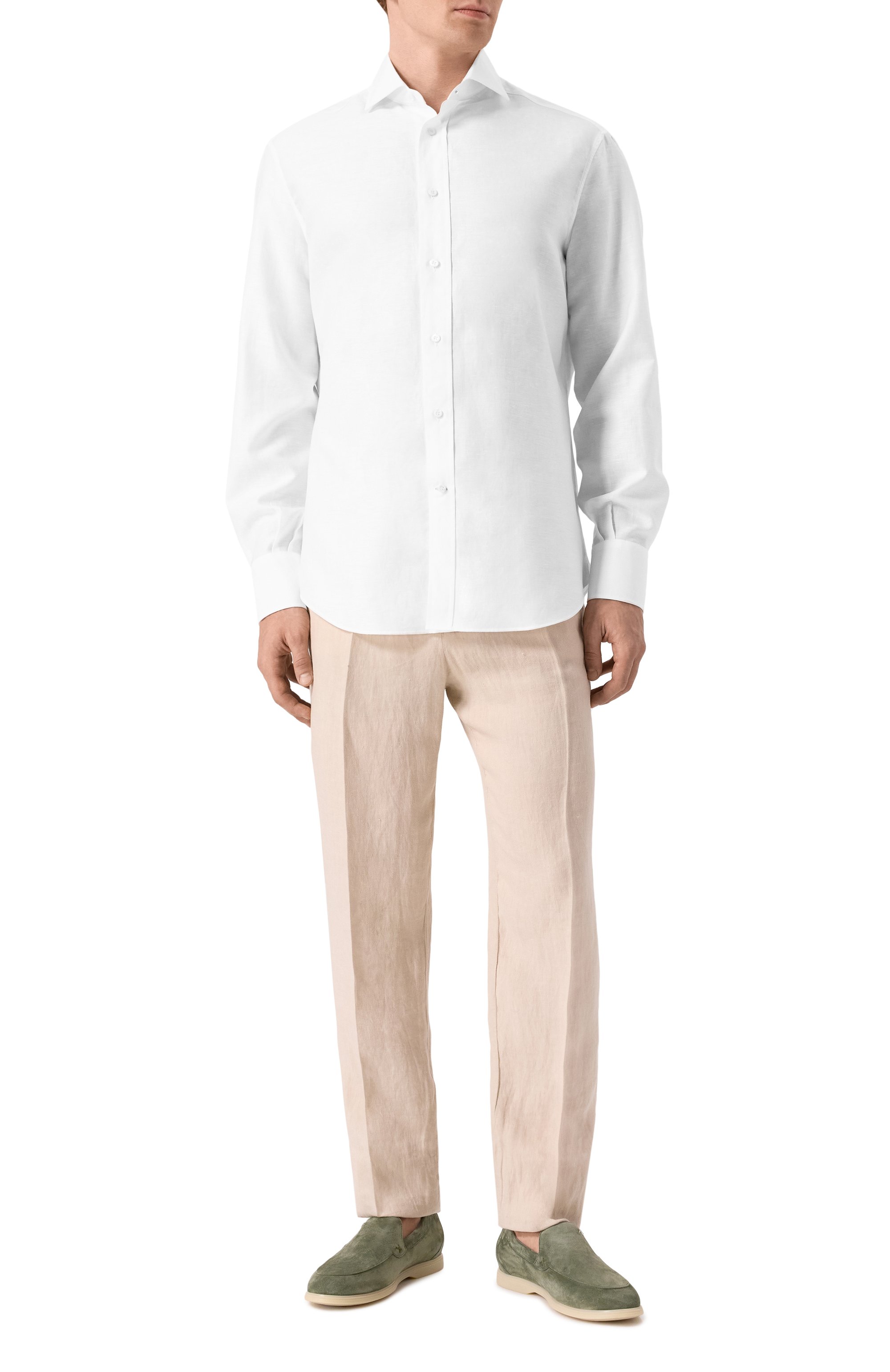 Рубашка из хлопка и льна BRUNELLO CUCINELLI, арт. MR6250028, фото 2