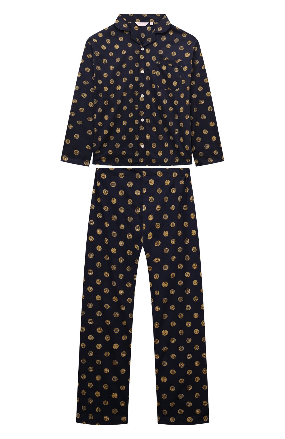 Хлопковая пижама DEREK ROSE темно-синего цвета по цене 19050 руб., арт. 7025-LEDB078, фото 1 Хлопковая пижама DEREK ROSE, арт. 7025-LEDB078, фото 1