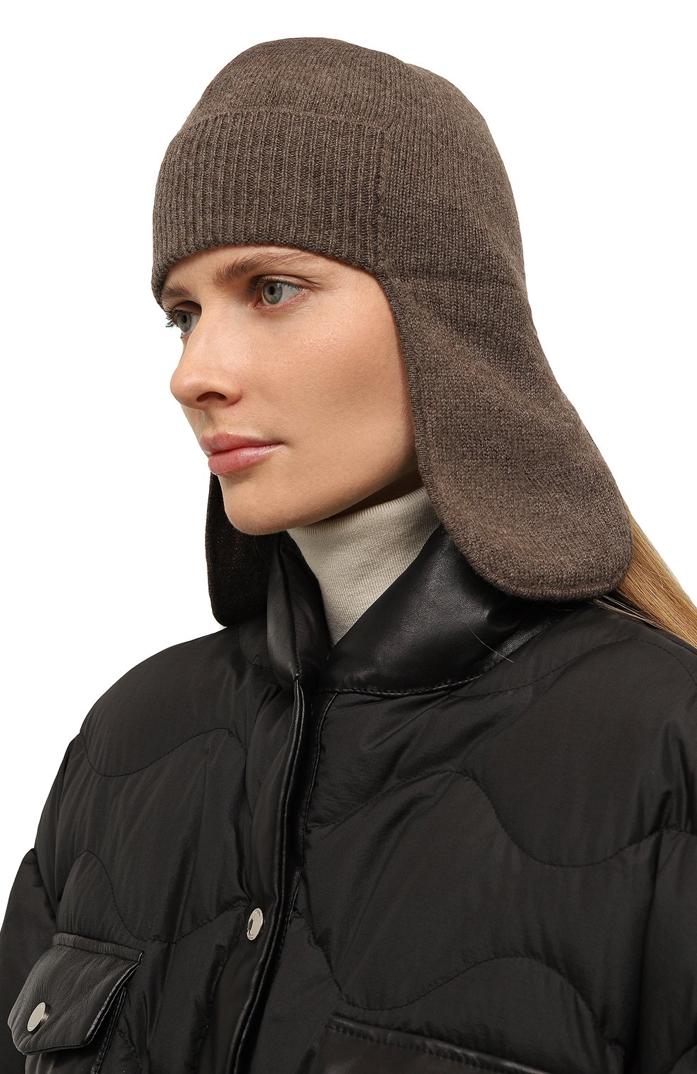 Кашемировая шапка-ушанка TEGIN коричневого цвета по цене 16280 руб., арт. 5603-3098, фото 2 Кашемировая шапка-ушанка TEGIN, арт. 5603-3098, фото 2