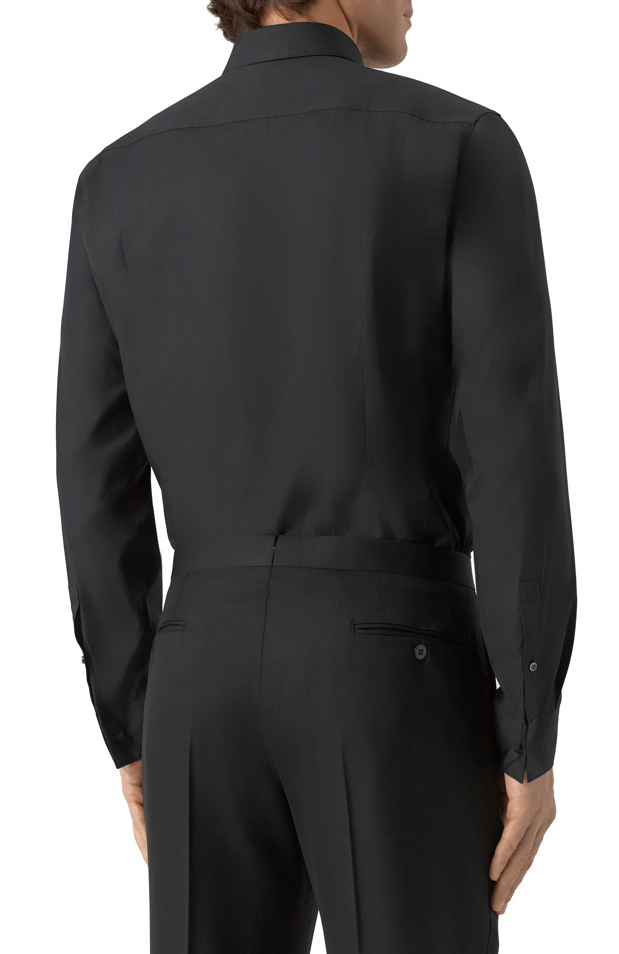 Хлопковая сорочка BOSS черного цвета по цене 24900 руб., арт. 50527671, фото 4 Хлопковая сорочка BOSS, арт. 50527671, фото 4