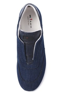 Мужские те�кстильные кроссовки KITON синего цвета, арт. USSA073N0115301 | Фото 6 (Материал внутренний: Натуральная кожа; Подошва: Массивная; Драгоценные камни: Проставлено; Материал внешний: Текстиль; Материал сплава: Проставлено; Кросс-КТ: Низкие; Материал утеплителя: Без утеплителя; Стили: Классический)