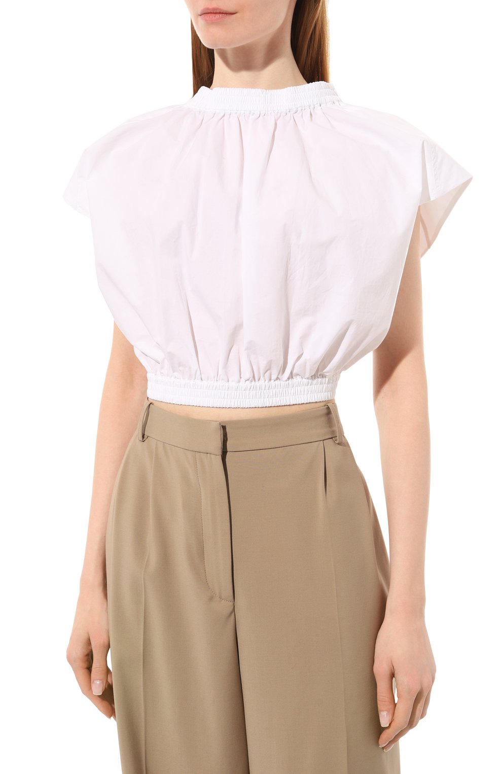 Хлопковый топ HUGO белого цвета по цене 12100 руб., арт. 50489283, фото 3 Хлопковый топ HUGO, арт. 50489283, фото 3