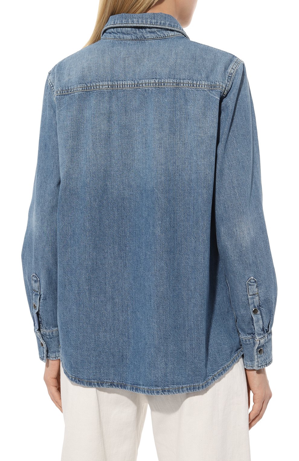 Джинсовая рубашка 7 FOR ALL MANKIND голубого цвета по цене 26500 руб., арт. JSYRC210CL, фото 4 Джинсовая рубашка 7 FOR ALL MANKIND, арт. JSYRC210CL, фото 4