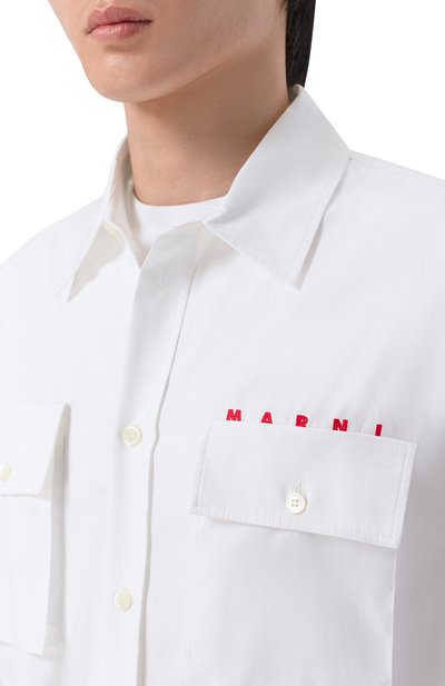 Хлопковая рубашка MARNI, арт. CUMU0371P0/USCT88, фото 5