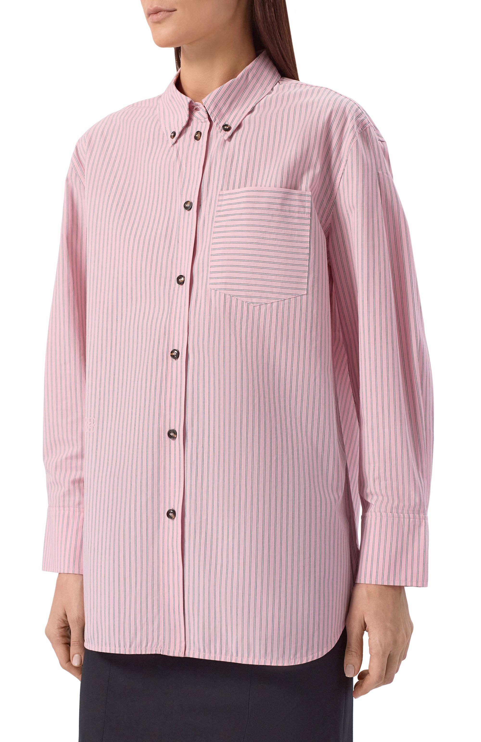 Хлопковая рубашка GANNI, арт. A1040070, фото 3