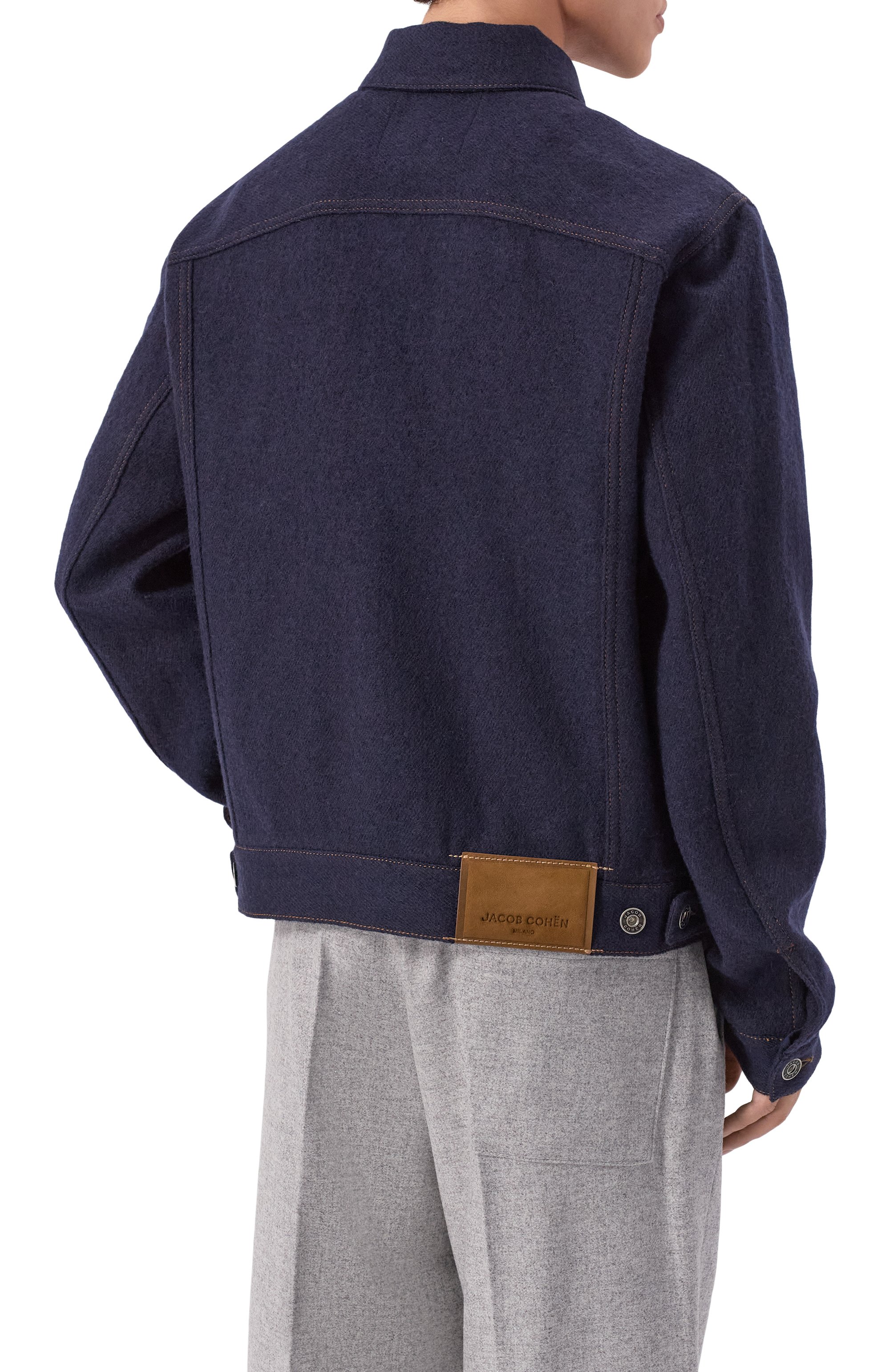 Шерстяная куртка-рубашка JACOB COHEN темно-синего цвета по цене 114000 руб., арт. JUM_H0076 082 T806A RW, фото 4 Шерстяная куртка-рубашка JACOB COHEN, арт. JUM_H0076 082 T806A RW, фото 4