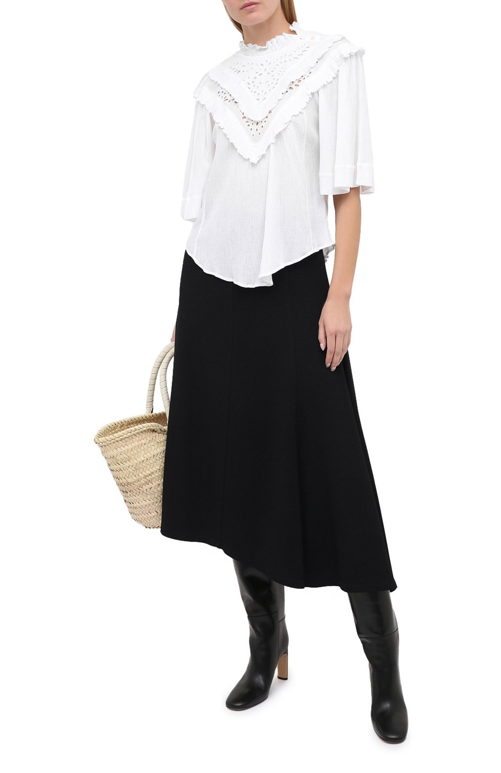 Блузка из хлопка и вискозы ISABEL MARANT ETOILE белого цвета по цене 33700 руб., арт. HT1817-20A048E/ID0A, фото 2 Блузка из хлопка и вискозы ISABEL MARANT ETOILE, арт. HT1817-20A048E/ID0A, фото 2