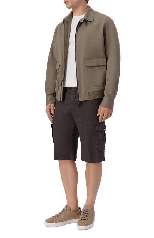Шорты изо льна и хлопка Kiton UFPPBK0603H Коричневый  UFPPBK0603H Фото 2