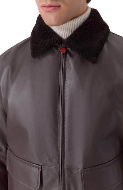 Кожаный бомбер KITON, арт. UW2240V0416H21, фото 5