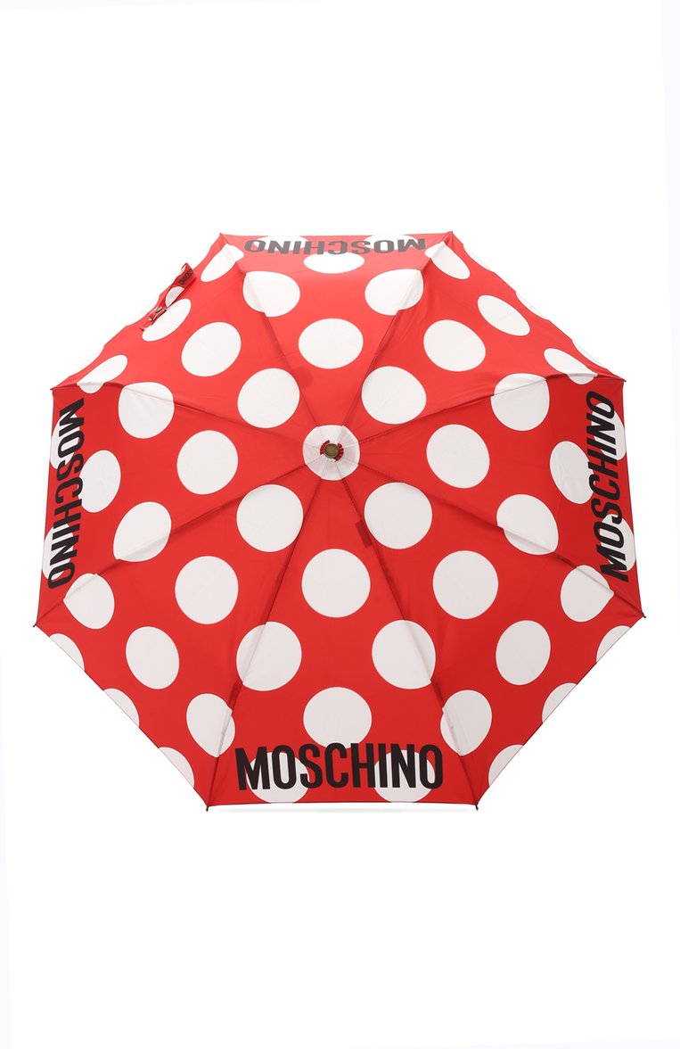 Женский складной зонт с принтом MOSCHINO красного цвета, арт. 8023-0PENCL0SE | Фото 1 (Материал: Синтетический материал, Текстиль, Металл; Статус проверки: Проверена категория, Проверено; Нос: Не проставлено; Материал сплава: Проверено, Проставлено)