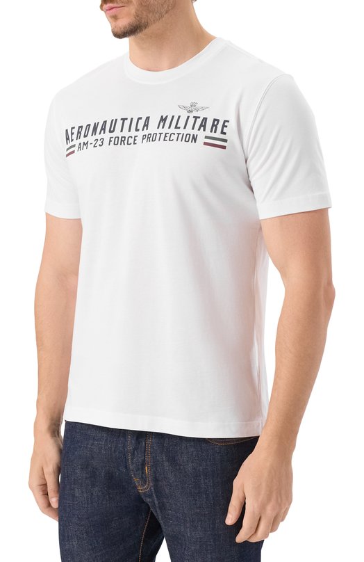 Хлопковая футболка Aeronautica Militare TS1942UJ00538 Белый  TS1942UJ00538 Фото 3