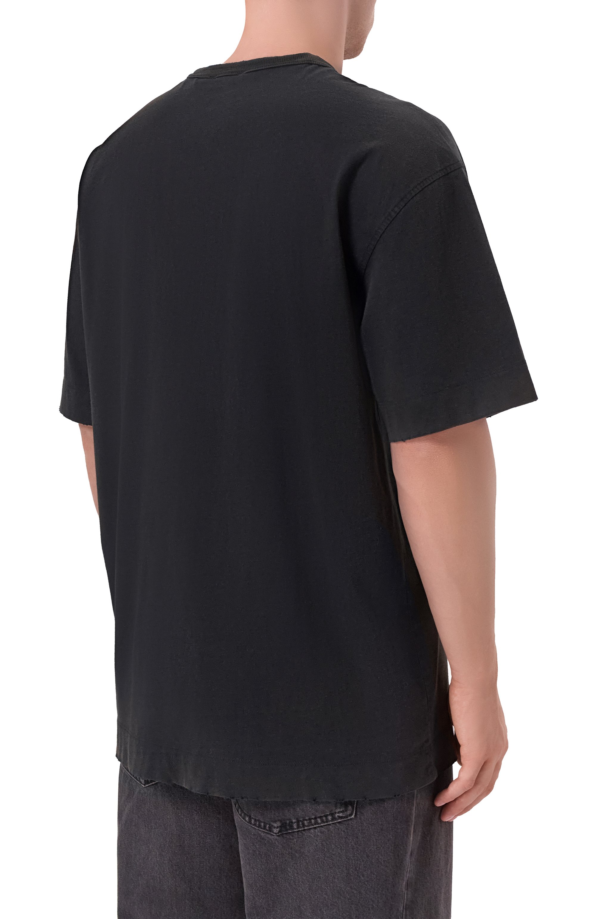 Хлопковая футболка HUGO BLUE темно-серого цвета по цене 9495 руб., арт. 50548341, фото 4 Хлопковая футболка HUGO BLUE, арт. 50548341, фото 4