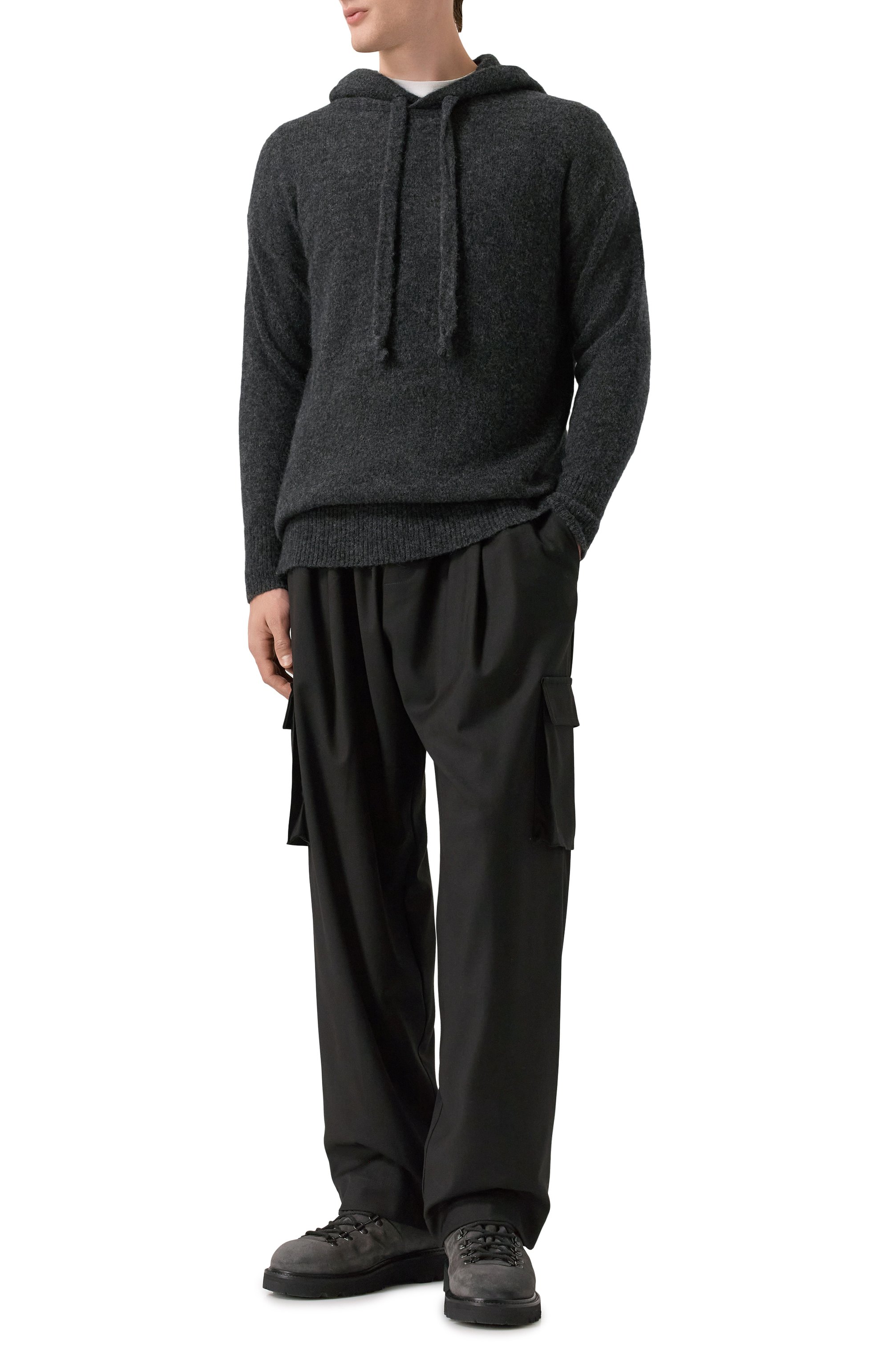 Шерстяное худи GIORGIO BRATO темно-серого цвета по цене 61650 руб., арт. MGU26F504WTM, фото 2 Шерстяное худи GIORGIO BRATO, арт. MGU26F504WTM, фото 2