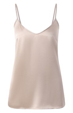 Женский атласный топ KITON бежевого цвета, арт. D47455K0911E01 | Фото 1 (Длина (для топов): Стандартные; Материал внешний: Вискоза; Рукава: На бретелях; Стили: Минимализм; Автоматизация состава: Проставлено; Автоматизация ТО: Проставлено)
