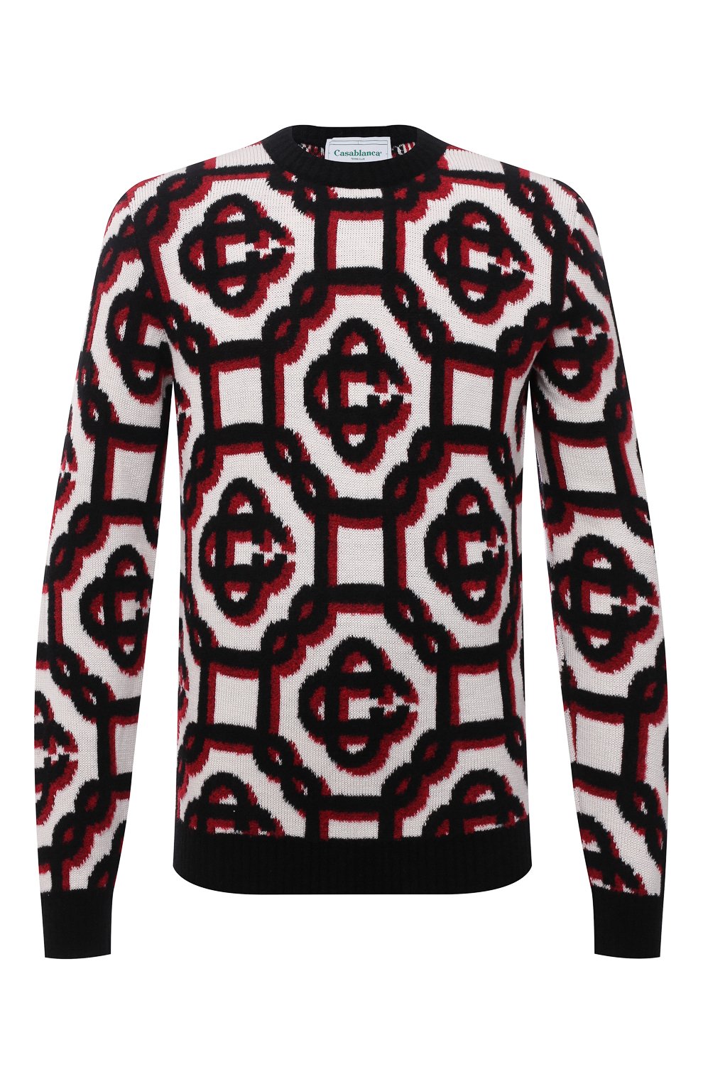 Шерстяной свитер CASABLANCA, арт. MF21-KW-097 0FF WHITE, фото 1