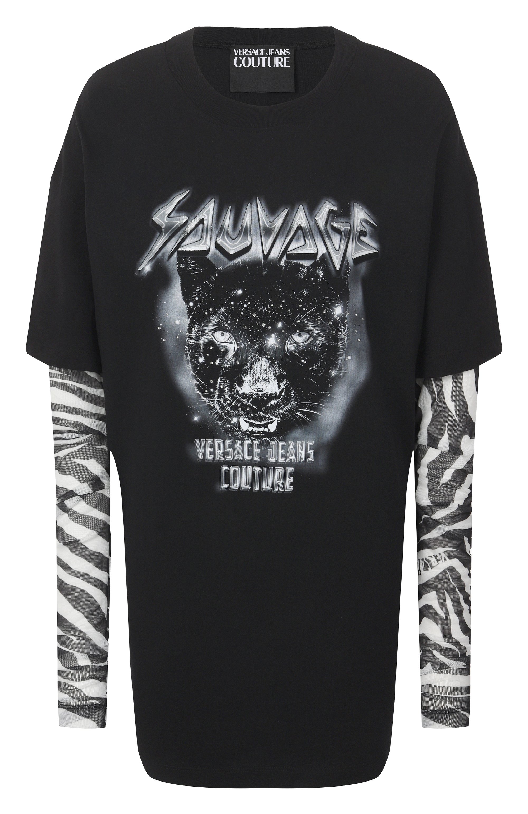 Хлопковый лонгслив VERSACE JEANS COUTURE, арт. 78HAHC04/CJ01C, фото 1