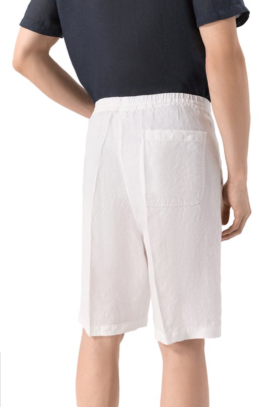 Льняные шорты 120% Lino 33ALIM29CM/0253/000 Белый  33ALIM29CM/0253/000 Фото 4