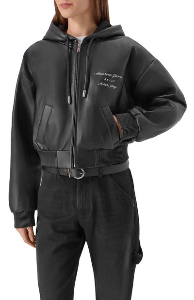 Кожаный бомбер M05CH1NO JEANS, арт. V3705/8216, фото 3