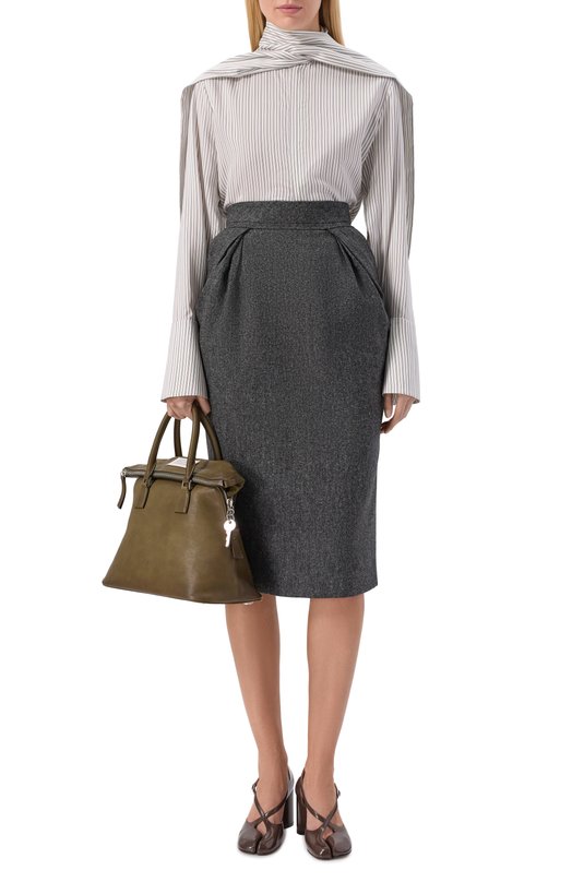 Шерстяная юбка Maison Margiela S29ME0032/M35569 Серый  S29ME0032/M35569 Фото 2