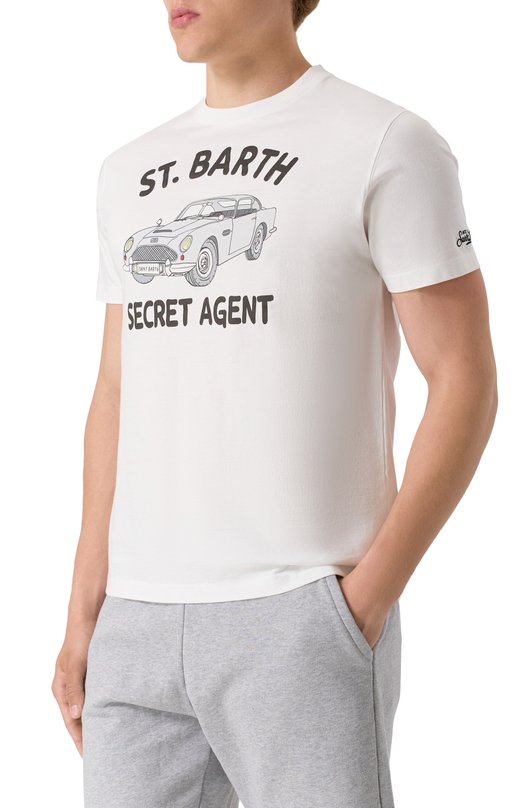 Хлопковая футболка MC2 Saint Barth STBM TSHIRT MAN/04730H Белый  STBM TSHIRT MAN/04730H Фото 3