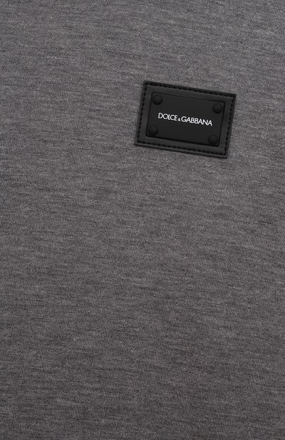 Хлопковый лонгслив DOLCE & GABBANA серого цвета по цене 15150 руб., арт. L1JT7M/G70LK, фото 3 Хлопковый лонгслив DOLCE & GABBANA, арт. L1JT7M/G70LK, фото 3