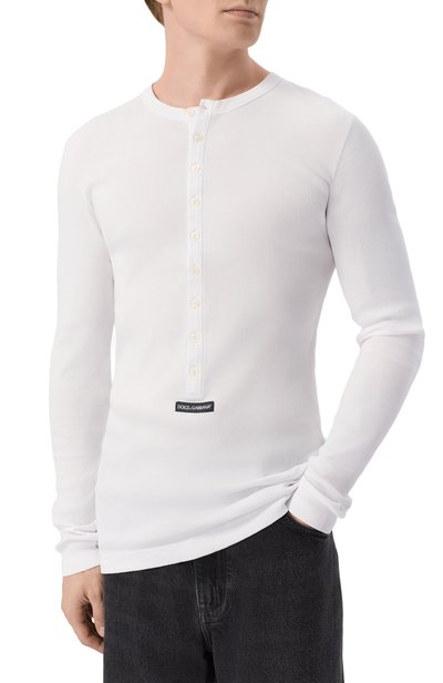 Хлопковый лонгслив-хенли DOLCE & GABBANA, арт. G8PG8T/G7P3I, фото 3
