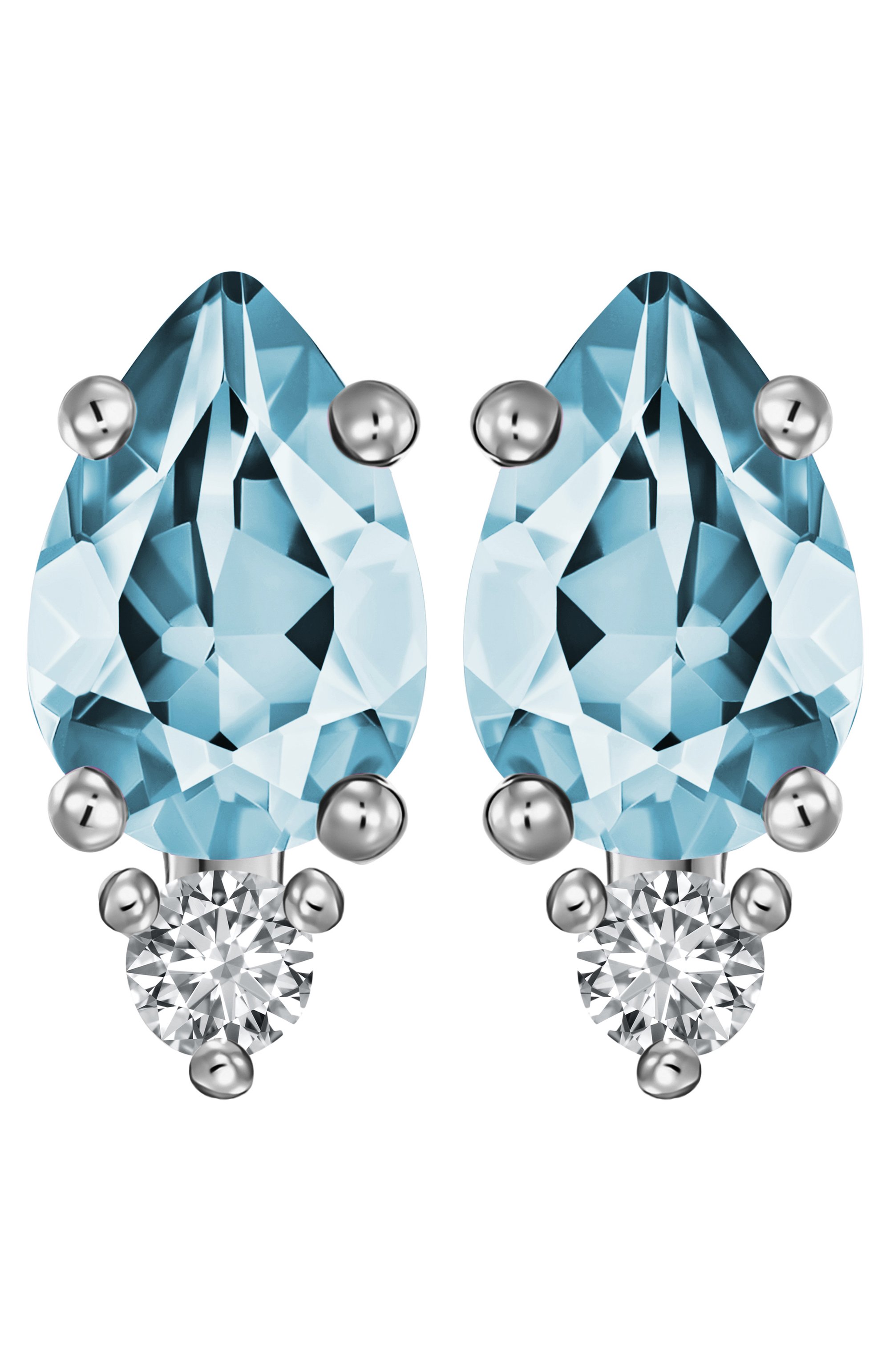 Серьги-пусеты с голубым топазом MOONKA, арт. ec-ser-btpz, фото 1