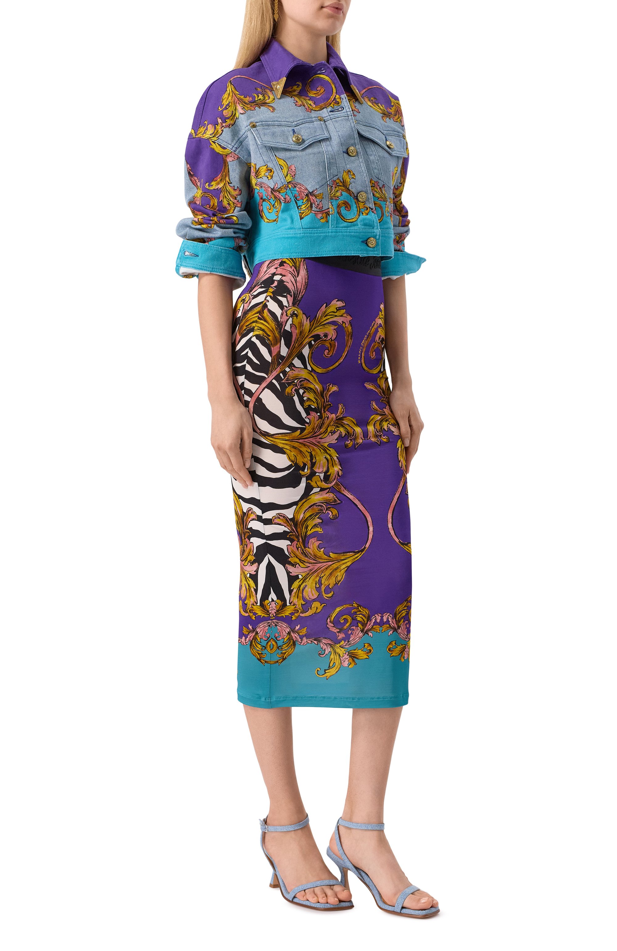 Юбка из вискозы VERSACE JEANS COUTURE, арт. 78HAE8P6/JS475, фото 2