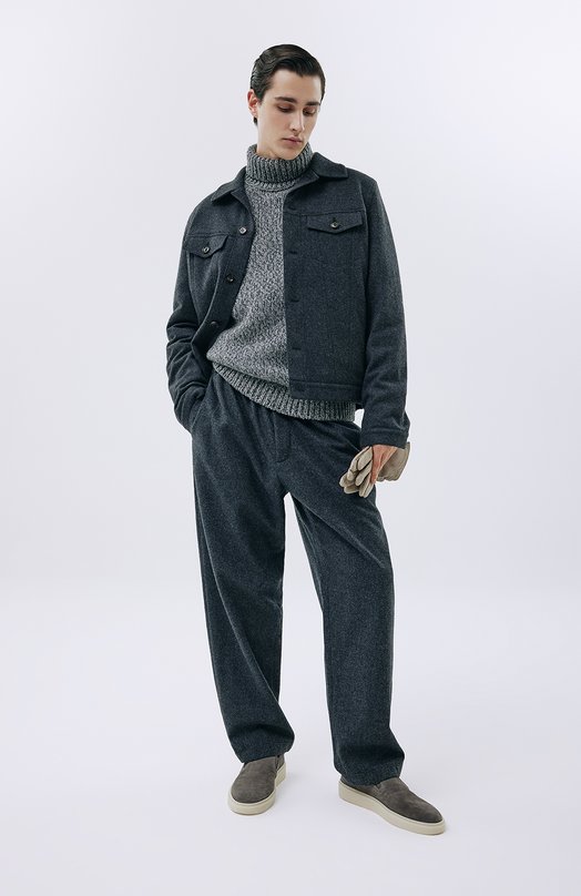 Шерстяные брюки Jil Sander J47KA0016/J40119 Серый  J47KA0016/J40119 Фото 6